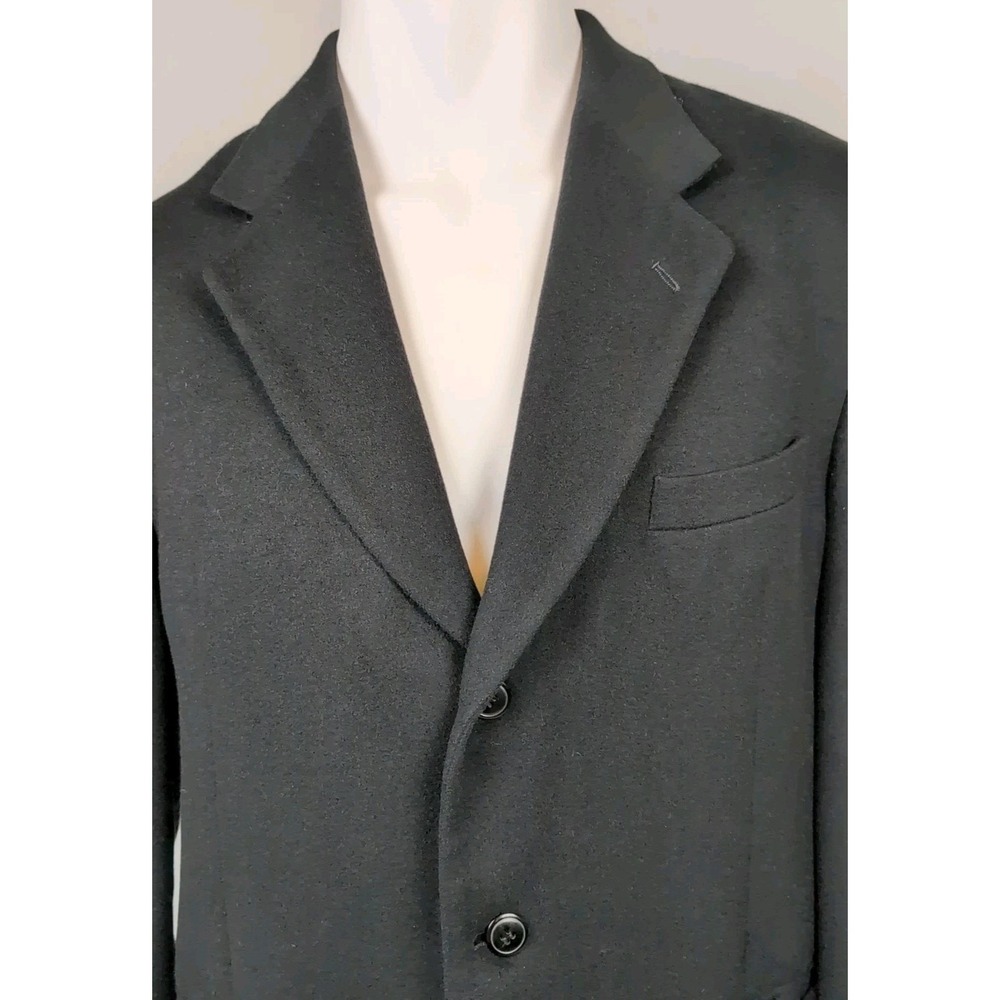 Andrew‎ Fezza Mens 100% Italian Cashmere Black Blazer Jacket 44R Sports Coat - Picture 2 of 9